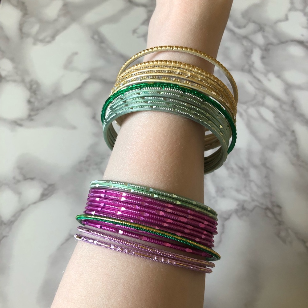 Metal bangle bracelets